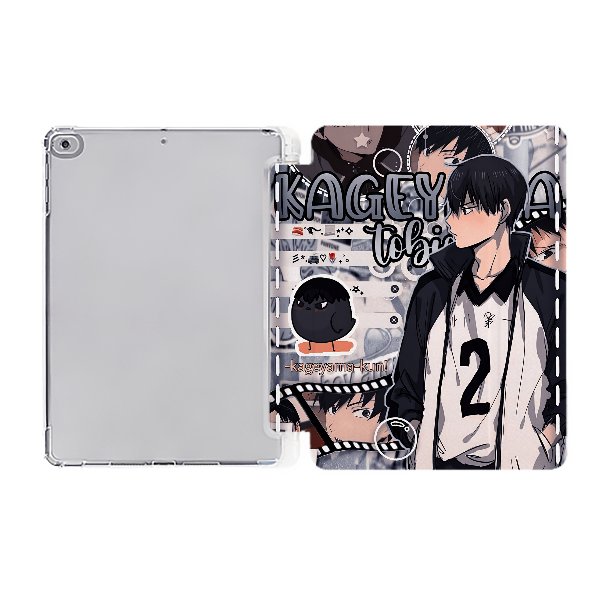 （画像用） ハイキュー!! Haikyu!! IPad ケース ペン収納付き 三つ折りスタンド PUレザー×シリコン 対応機種9.5/10.5/10.9インチ